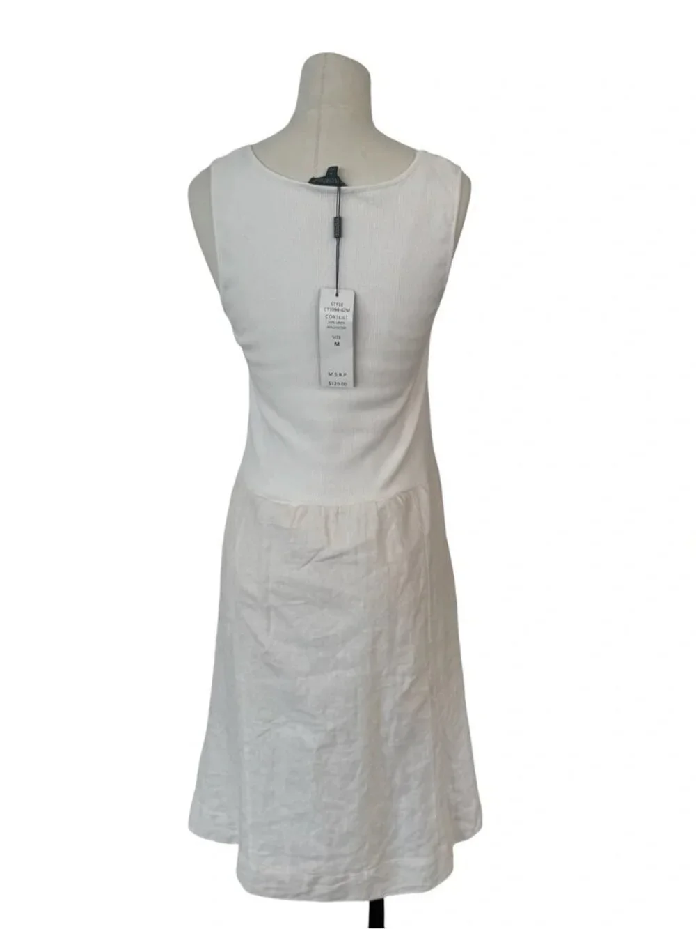 For Cynthia Viscose & Linen handkerchief White Dress - Picture 3 of 7